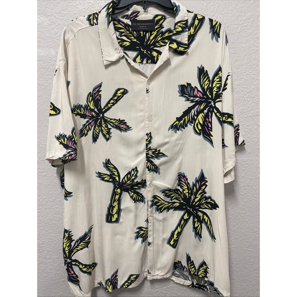 No Boundaries Men's Short Sleeve Hawaiian Shirt 3XL